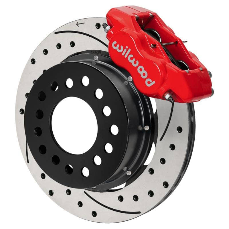 Kies-Motorsports Wilwood Wilwood Ford Mustang II Forged Dynalite Front Brake Kit w/ 11.38in Drilled & Slotted Rotor - Red
