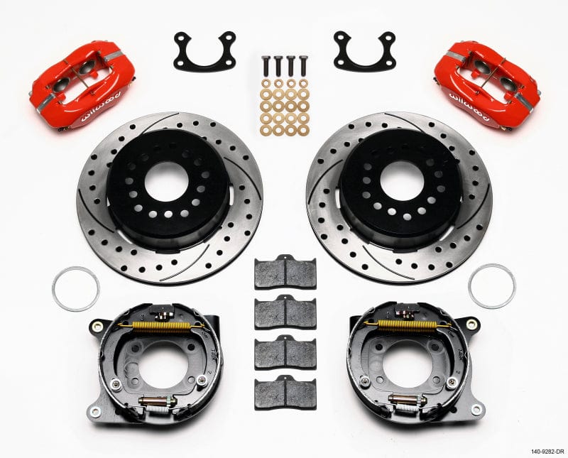 Kies-Motorsports Wilwood Wilwood Forged Dynalite P/S Park Brake Kit Drill-Red Small Ford 2.50in Offset