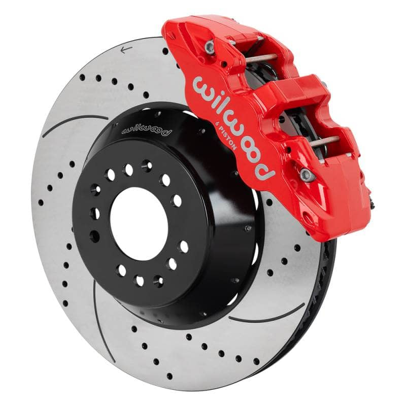 Kies-Motorsports Wilwood Wilwood kit front AERO6 wwe 2IN. drop alum pro spindle 15.00 rotor SRP red