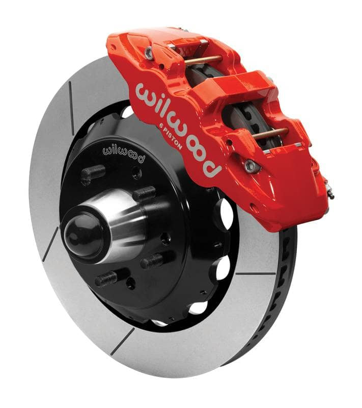 Kies-Motorsports Wilwood Wilwood kit front AERO6 wwe 63-87 C10 iron pro spindle 14.00 rotor GT 5 lug red