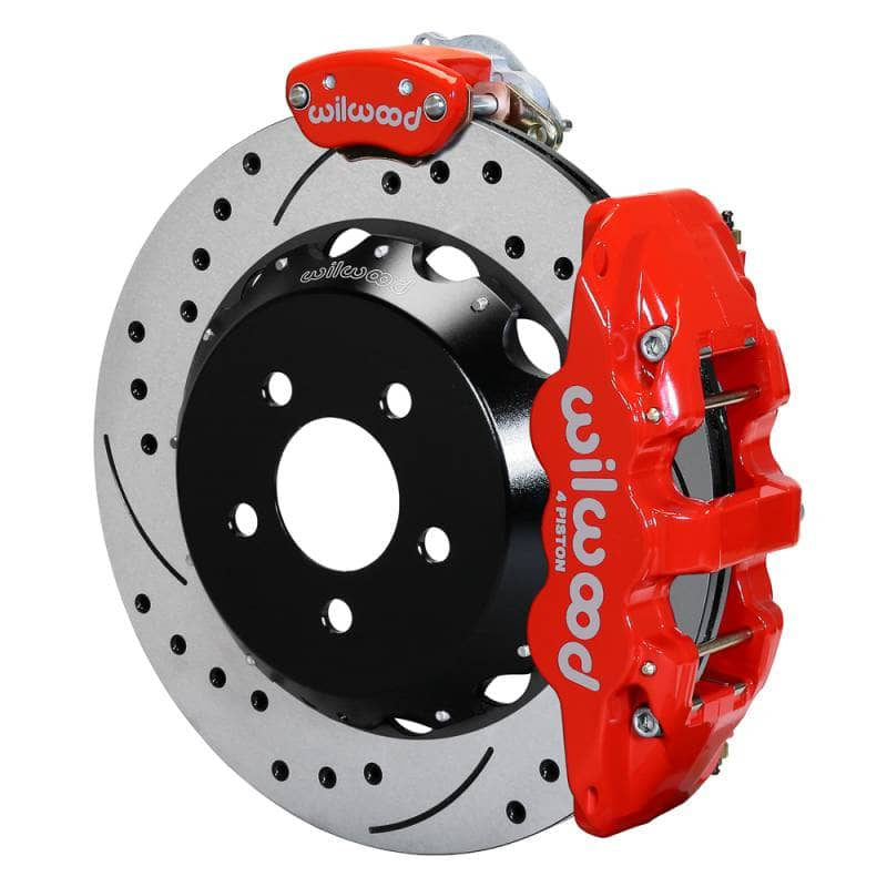 Kies-Motorsports Wilwood Wilwood kit rear AERO4 C7 vette front spindle 14.00X 1.10 rotor GT SRP red