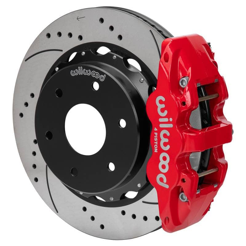 Kies-Motorsports Wilwood Wilwood kit rear DISC/DRUM AERO4 big ford new style 2.50 offset 14.00 RTR 6 lug SRP red
