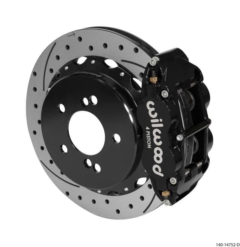 Kies-Motorsports Wilwood Wilwood Narrow Superlite 4R Rear Kit 12.88in Drilled/Slotted Black 00-06 BMW M3 E46 Main image
