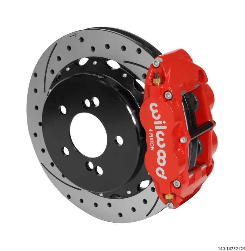Kies-Motorsports Wilwood Wilwood Narrow Superlite 4R Rear Kit 12.88in Drilled/Slotted Red 00-06 BMW M3 E46