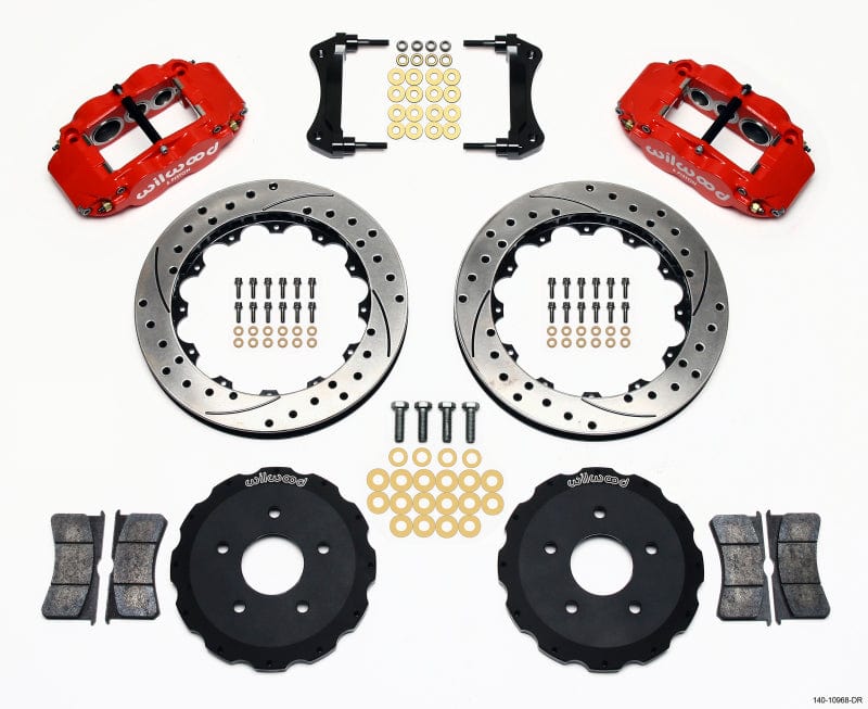 Kies-Motorsports Wilwood Wilwood Narrow Superlite 6R Front Hat Kit 13.06in Drill Red Backdraft Cobra (BMW E36 Based) Main image