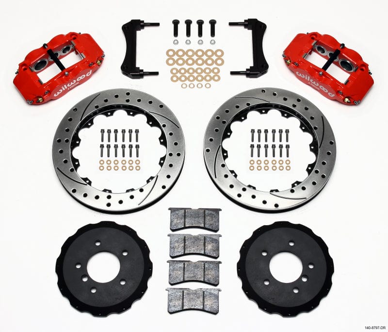 Kies-Motorsports Wilwood Wilwood Narrow Superlite 6R Front Hat Kit 13.06in Drilled Red E36 BMW M3 Main image