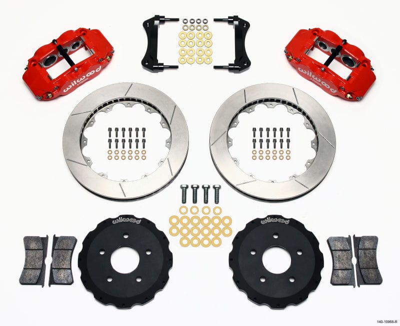 Kies-Motorsports Wilwood Wilwood Narrow Superlite 6R Front Hat Kit 13.06in Red Backdraft Cobra (BMW E36 Based)