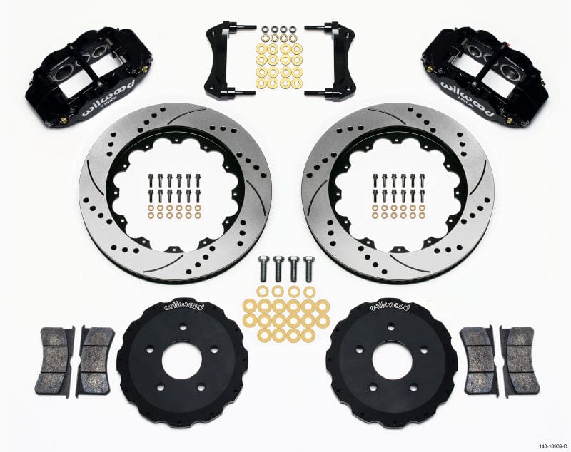 Kies-Motorsports Wilwood Wilwood Narrow Superlite 6R Front Hat Kit 14.00in Drilled Backdraft Cobra (BMW E36 Based) Main image
