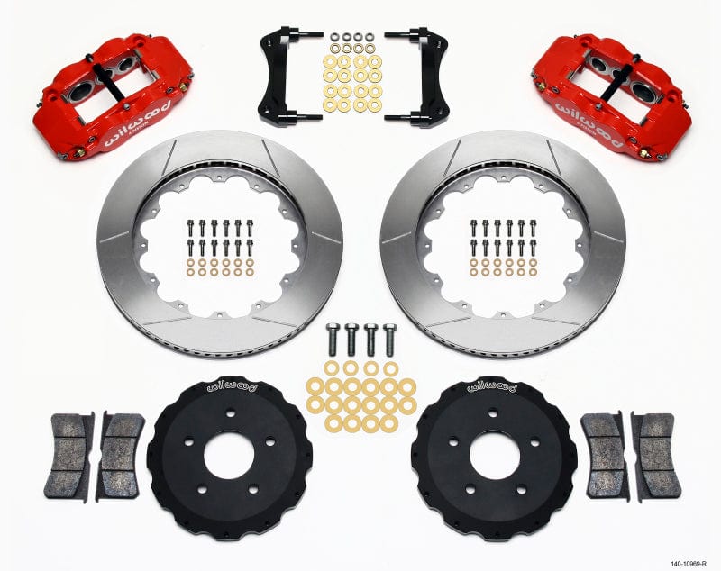 Kies-Motorsports Wilwood Wilwood Narrow Superlite 6R Front Hat Kit 14.00in Red Backdraft Cobra (BMW E36 Based)