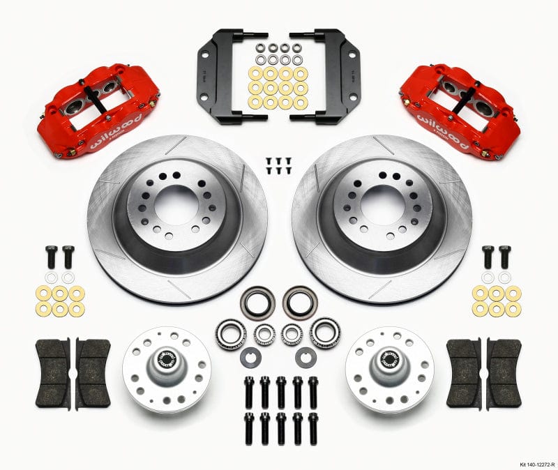 Wilwood Narrow Superlite 6R Front Hub Kit 12.88in Drill Red 79-87 GM G Body main image 1