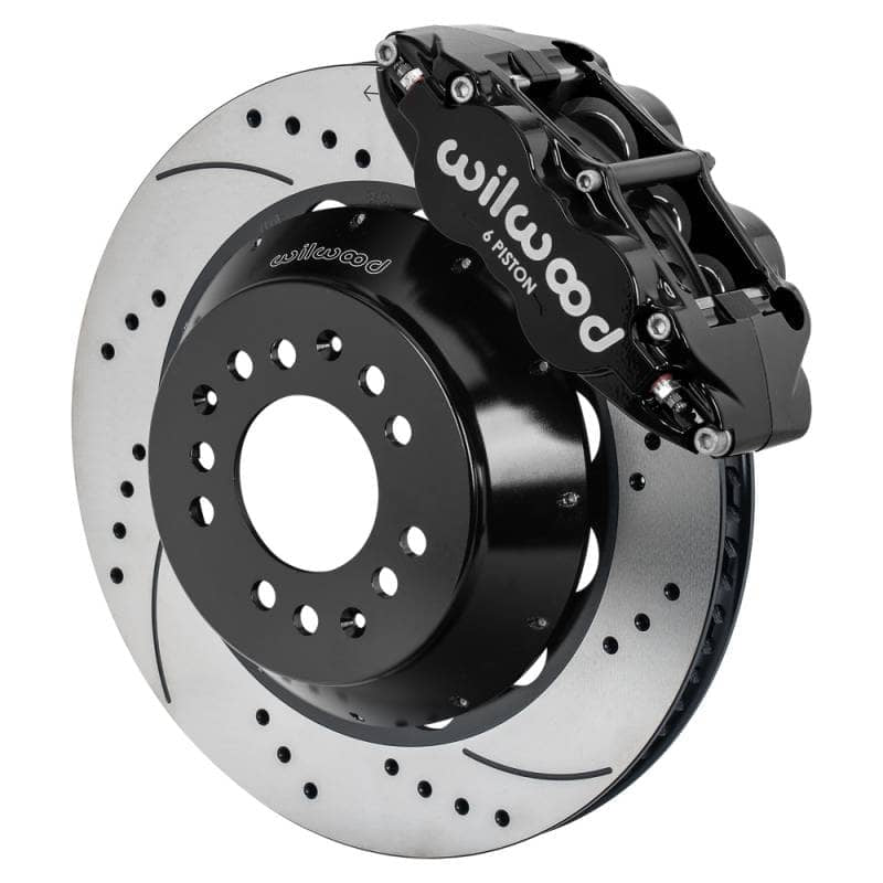Kies-Motorsports Wilwood Wilwood Narrow Superlite 6R Front Kit 14.00in Drilled & Slotted Rotors - Black