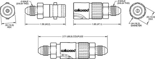 Kies-Motorsports Wilwood Wilwood Quick Disconnect Kit -3 AN