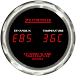 Kies-Motorsports Zeitronix Zeitronix Ethanol Content Analyzer ECA-2 CAN Bus Kit includes Dual E % and Fuel Temperature Gauge Red Digits