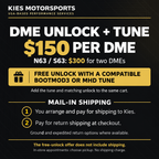 Free matching DME unlock with a compatible Bootmod3 or MHD tune in the same cart. Customer arranges shipping to Kies; return shipping is paid at checkout.